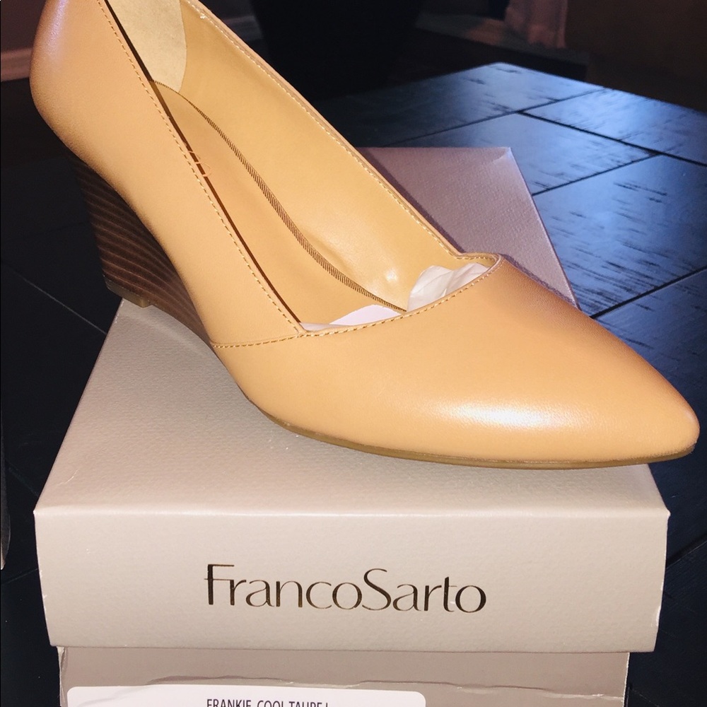 Franco Sarto black and tan shoes